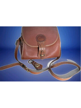 DOONEY & BOURKE-ESSEX Pebble Leather-Saddle Tan AWL Shoulder Bag Classic VTG 90s